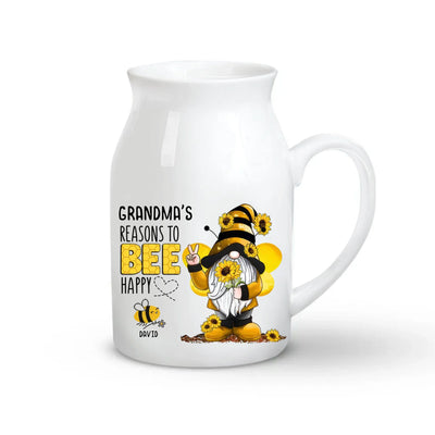 Grome Grandma's Reasons To Bee - Personalized Flower Vase, Gift For Grandma