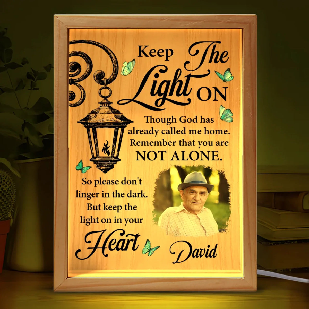 Keep The Light On - Personalized Frame Light Box, Memorial Gift, Loss Of Loved One Gift