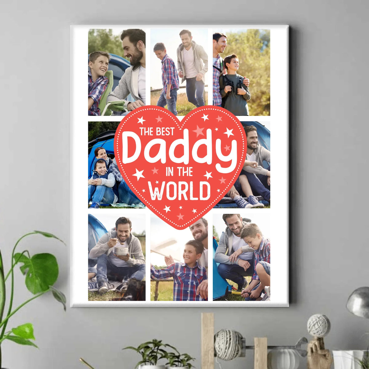 The Best Daddy In The World - Personalized Canvas, Gift For Dad, Daddy The Best In The World For Kids