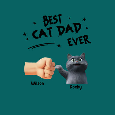 Best Cat Dad Ever Hand Punch - Personalized Decal, Funny Gift for Cat Lover, Gift for Cat Dad