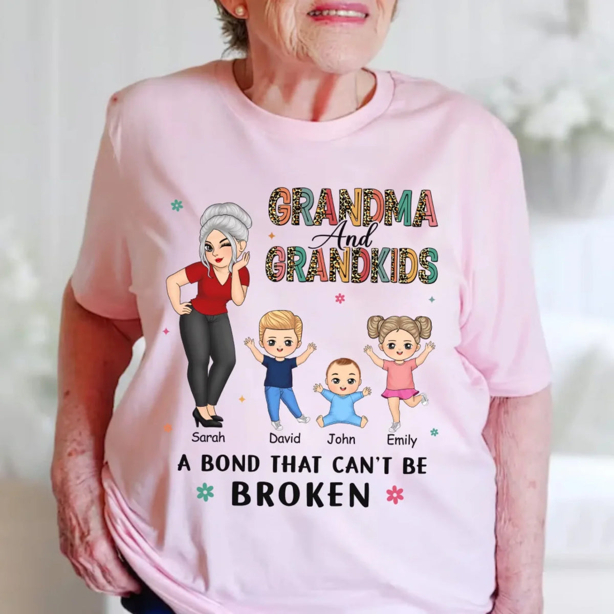 Grandma And Grandson A Bond That Can't Be Broken - Personalized T-Shirt, Gift for Grandma, Mother's Day Gift