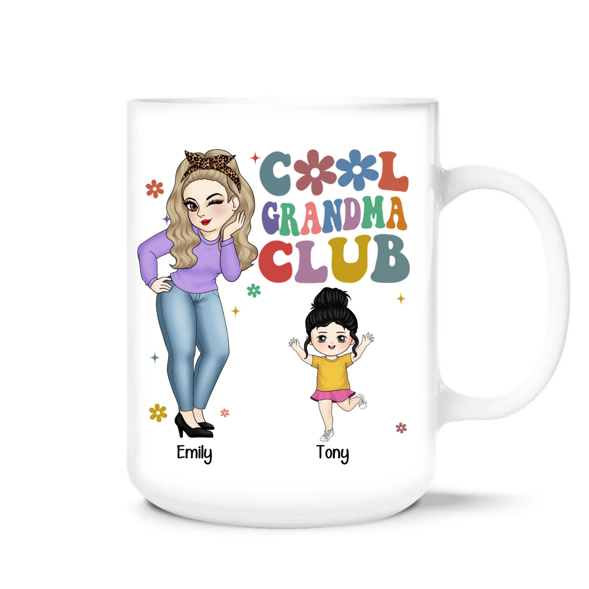 Cool Grandma Club - Personalized Mug, Gift for Mom/Grandma, Funny Mother's Day Gift