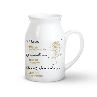 Great Grandmother - Personalized Flower Vase, Gift For Mom, Grandma