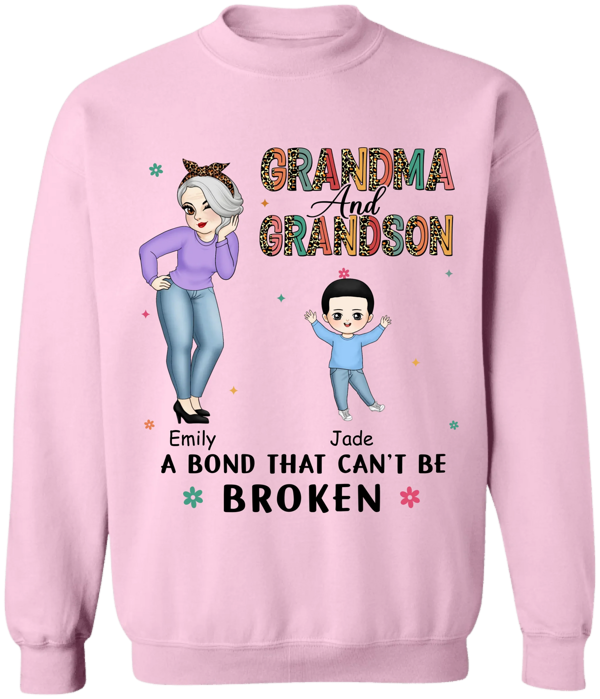 Grandma And Grandson A Bond That Can't Be Broken - Personalized T-Shirt, Gift for Grandma, Mother's Day Gift