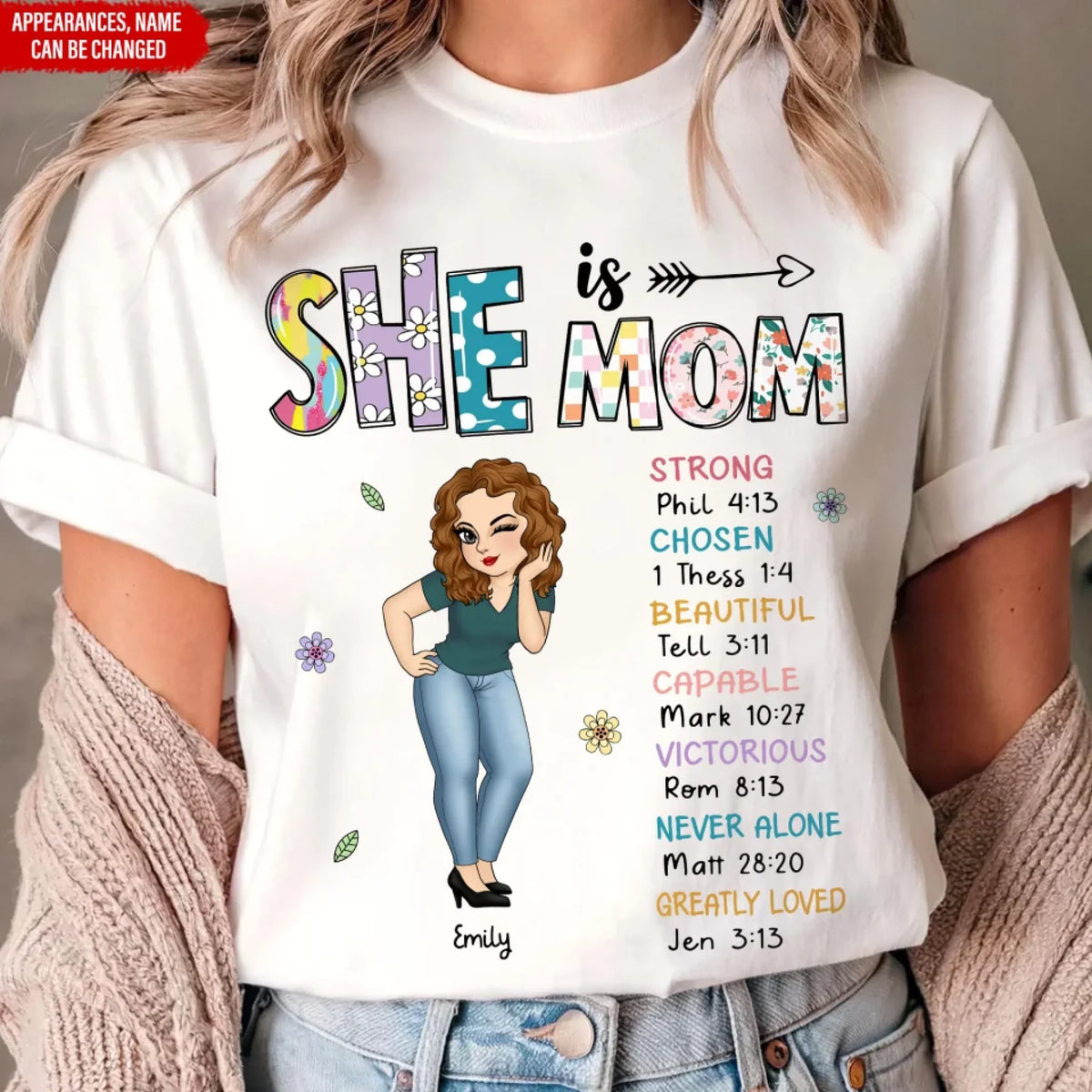 She Is Mom, Floral Mom - Personalized T-Shirt, Gift For Mom, mothers day shirt,mother's day shirt mother shirt, funny mom shirt, shirt for mom,t-shirt, tee, personalized shirt,mothers day gift, mothers day, mother day gift, happy mothers day, mothers day ideas, gift for mothers day, mother's day