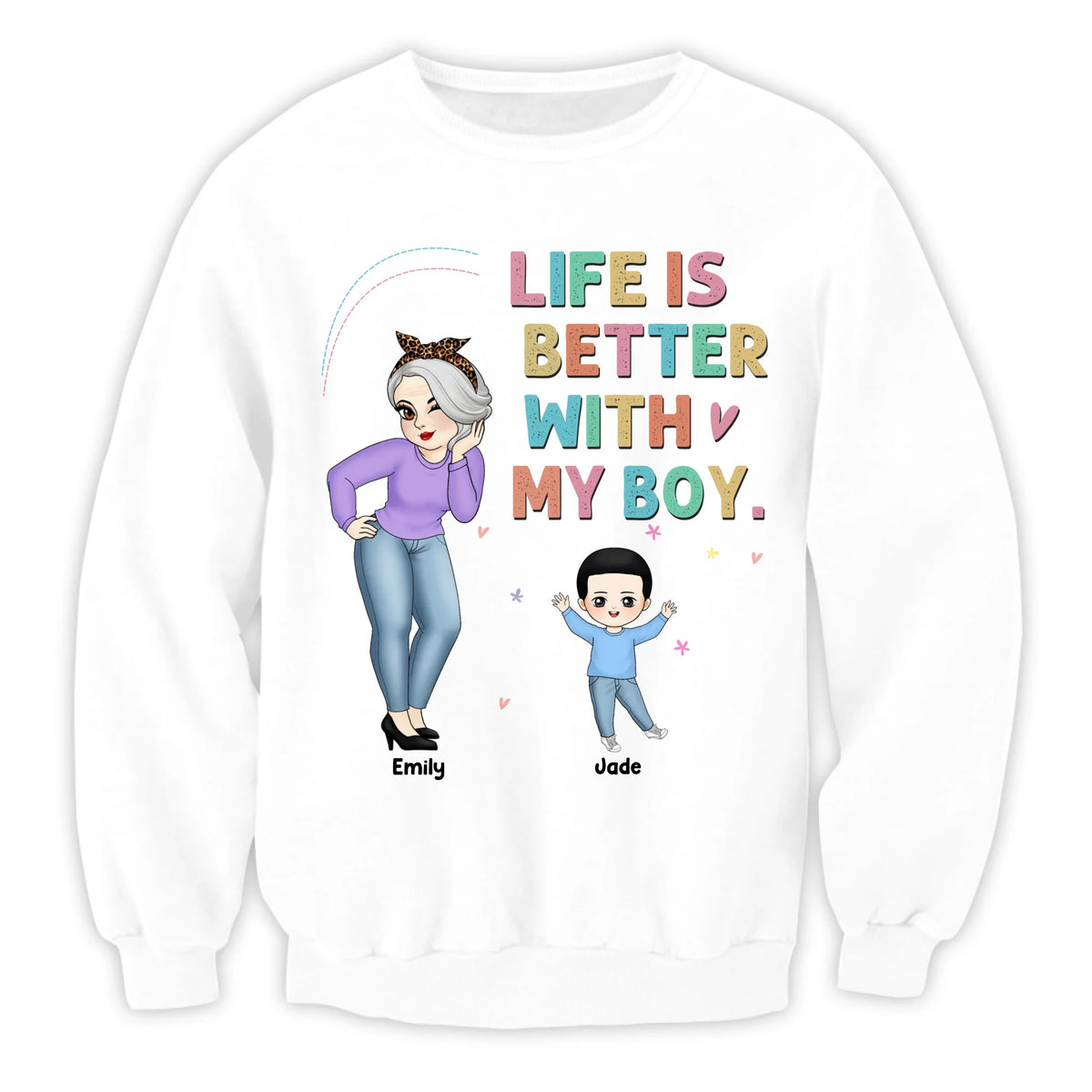 Life Is Better With My Boys - Personalized T-Shirt, Gift For Mom/ Grandma, Life Is Better With Kids Shirt
