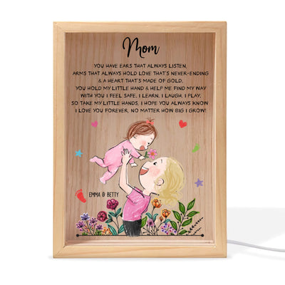 I Love You Forever, No Matter How Big I Grow - Personalized Frame Light Box, Gift for Grandma