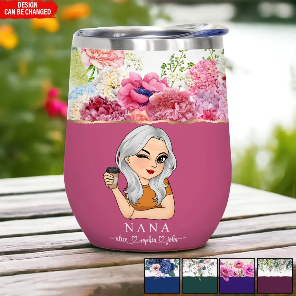 Floral Grandma With Kids Name mk ads