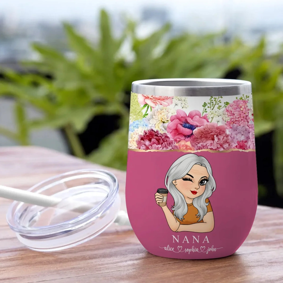 Floral Grandma With Kids Name mk 1