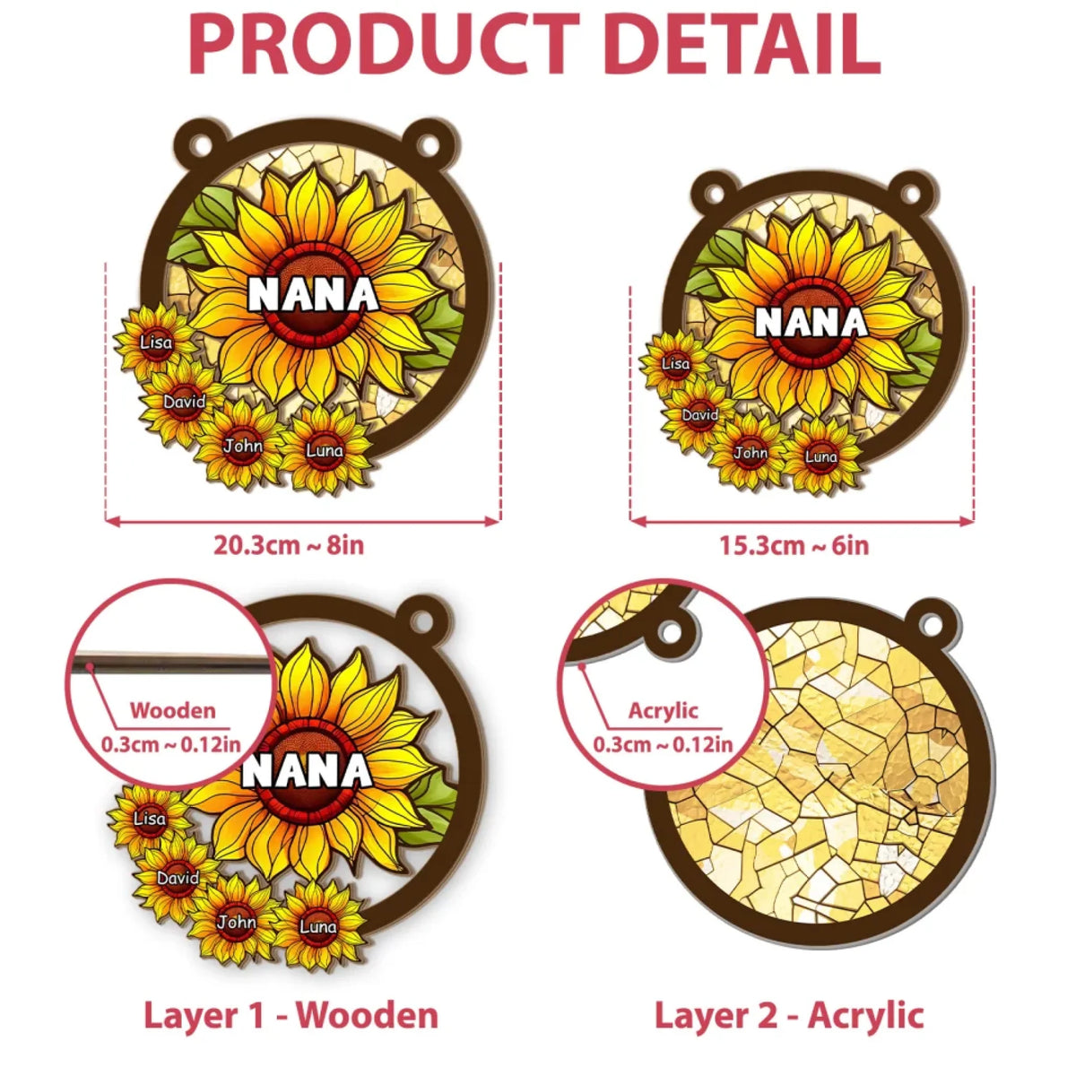 Sunflower Love Between Grandma Grandkids mk