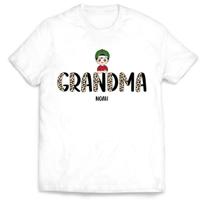Half Leopard Grandma - Personalized T-Shirt, Gift For Grandma/ Mom, Half Leopard Shirt