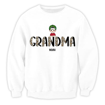Half Leopard Grandma - Personalized T-Shirt, Gift For Grandma/ Mom, Half Leopard Shirt
