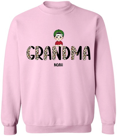 Half Leopard Grandma - Personalized T-Shirt, Gift For Grandma/ Mom, Half Leopard Shirt