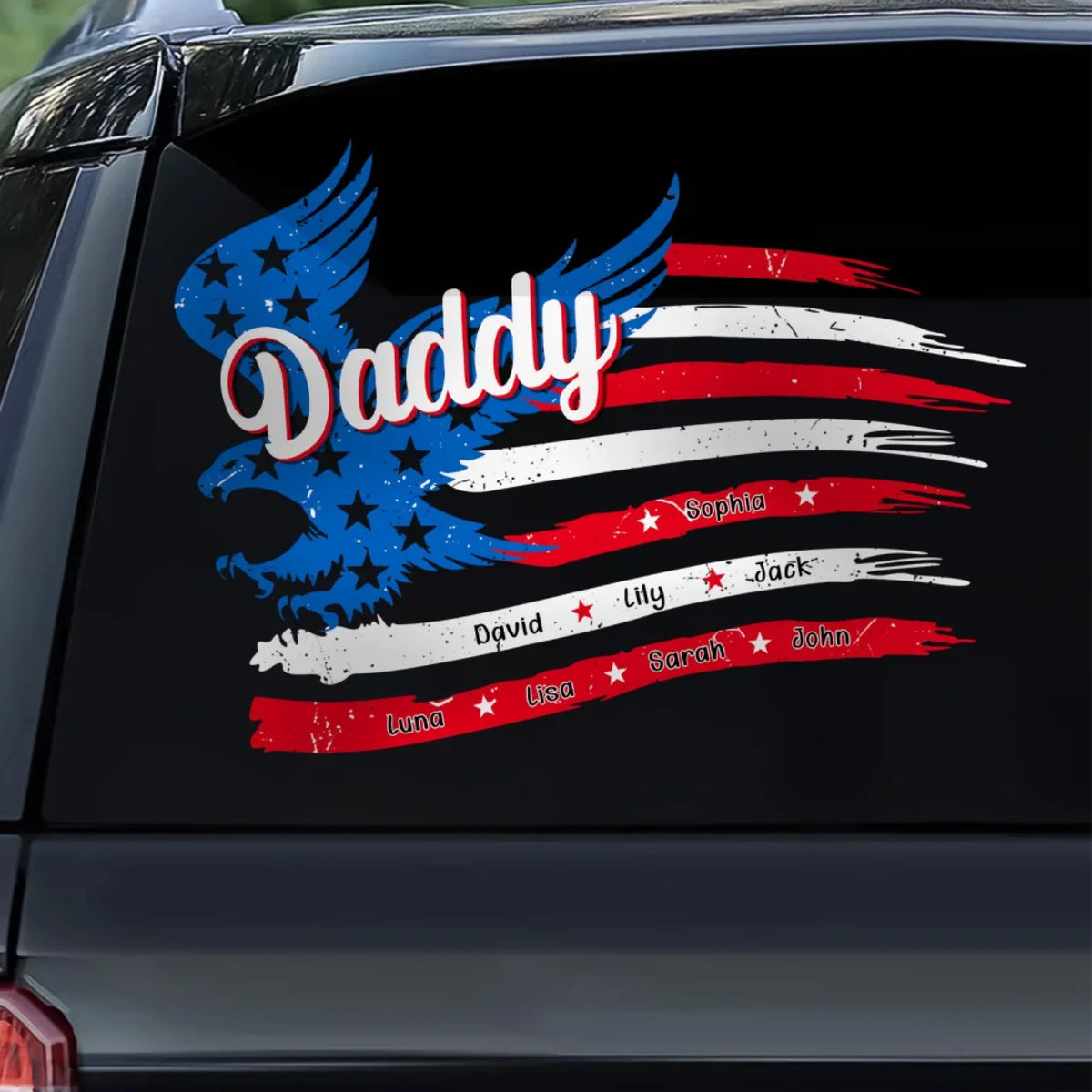 Papa With His Kids American Flag mk 4