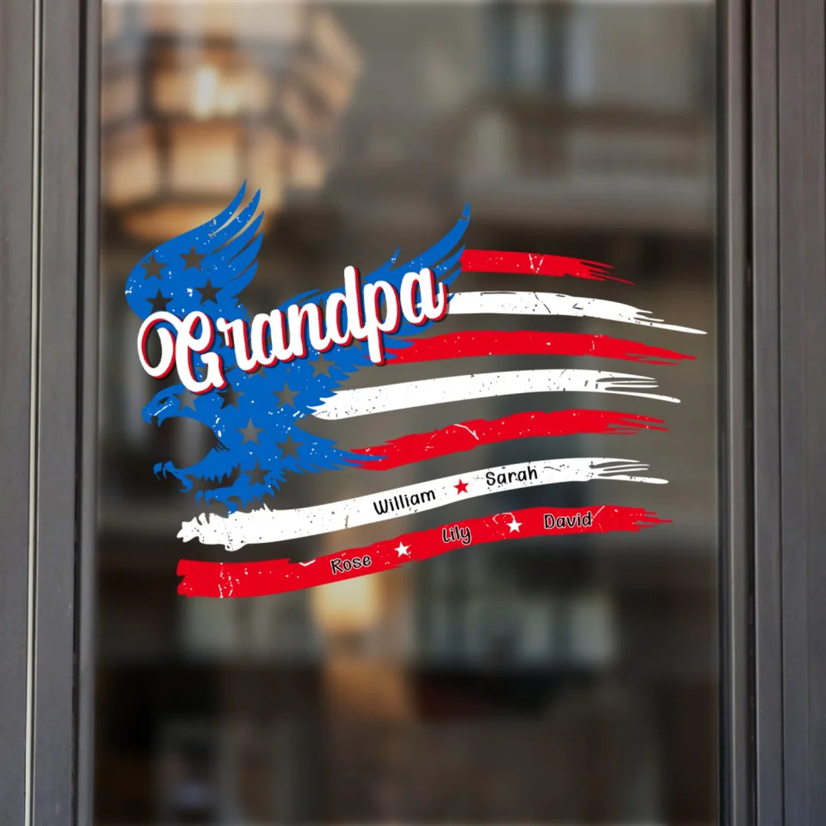 Papa With His Kids American Flag mk 3