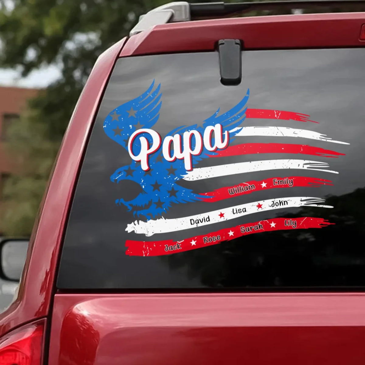 Papa With His Kids American Flag mk 2