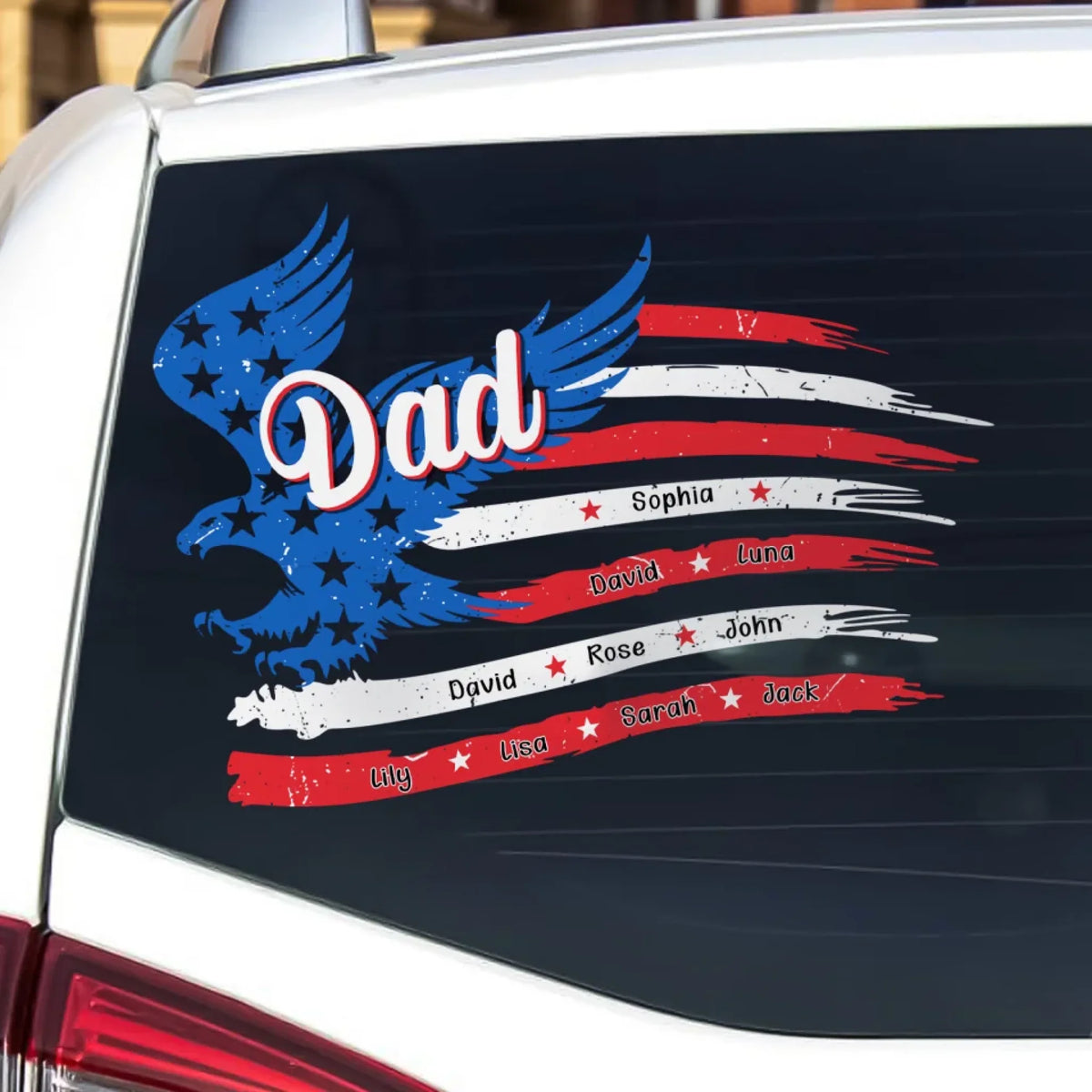 Papa With His Kids American Flag mk 1