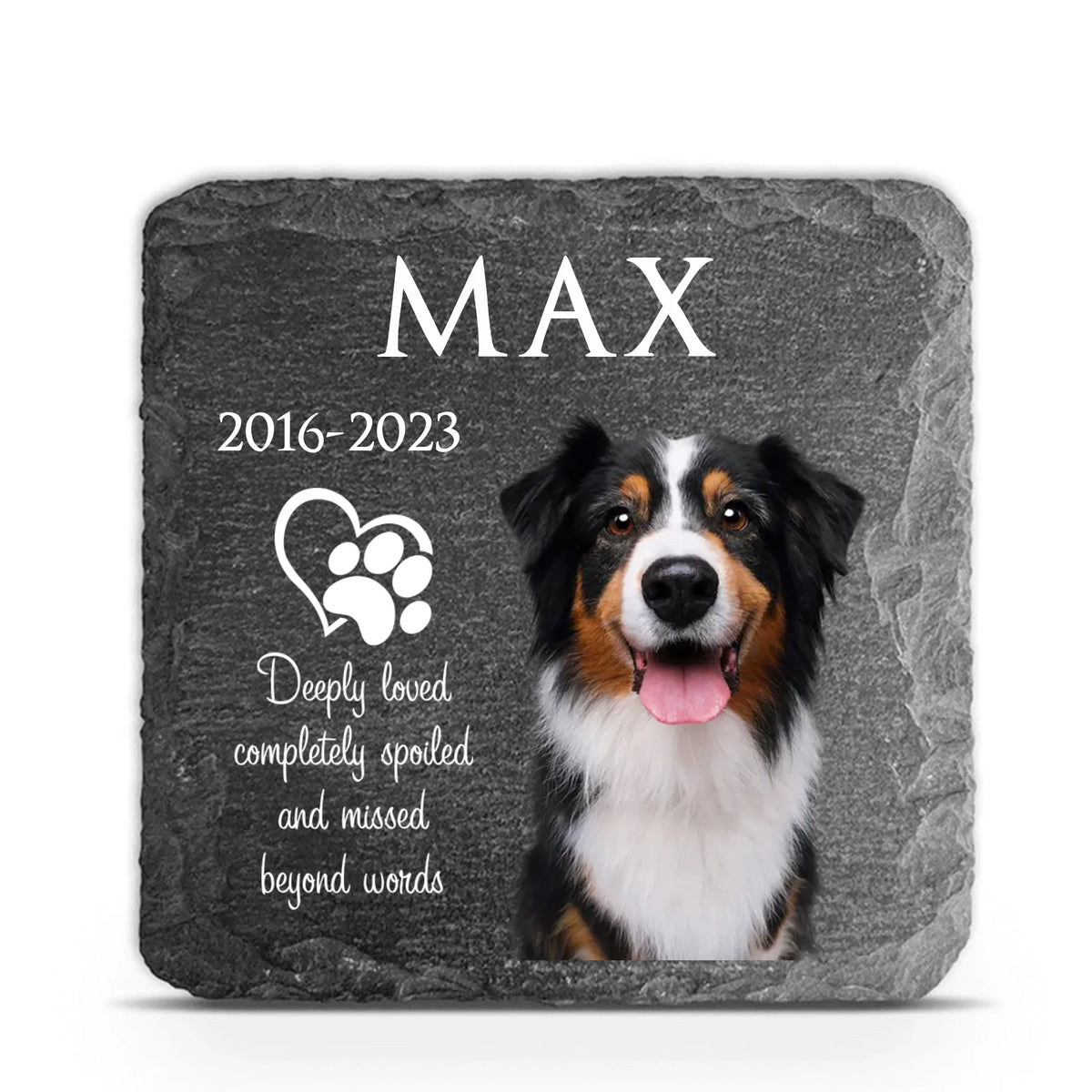 Deeply Loved Completely Spoiled And Missed Beyond Words - Personalized Memorial Stone Base Stand - MS32