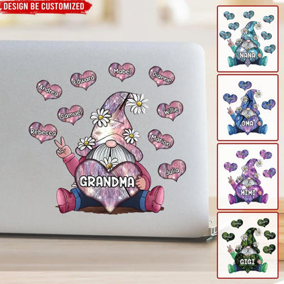 Sparkling Grandma With Sweet Heart Kids - Personalized Decal, Gift For Grandma
