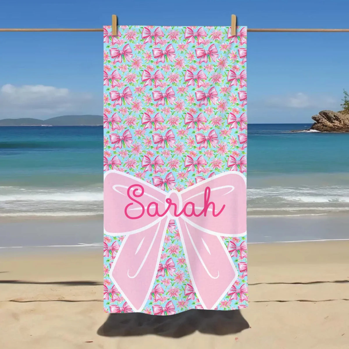 Bow Floral With Custom Name mk 2