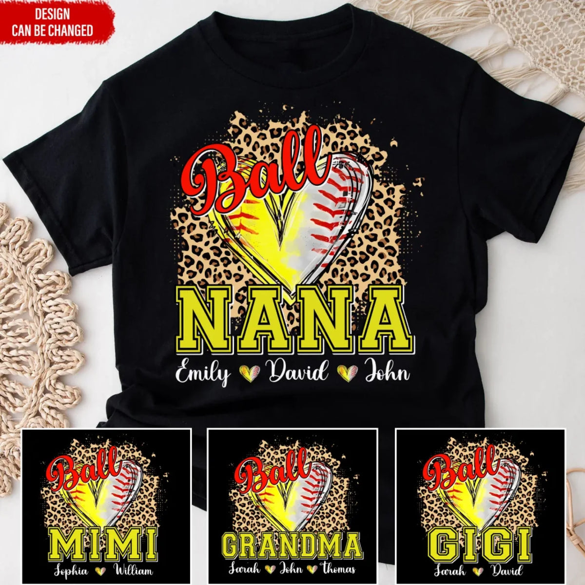 Baseball Softball Grandma Leopard Heart mk ads