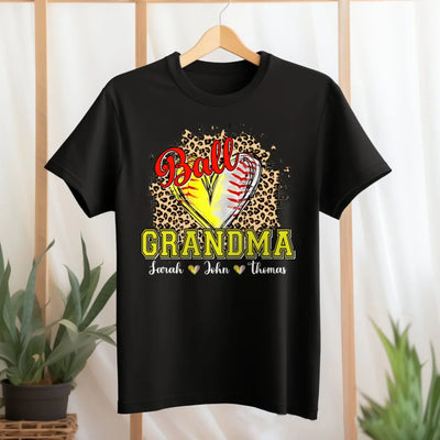 Baseball Softball Grandma Leopard Heart mk 4