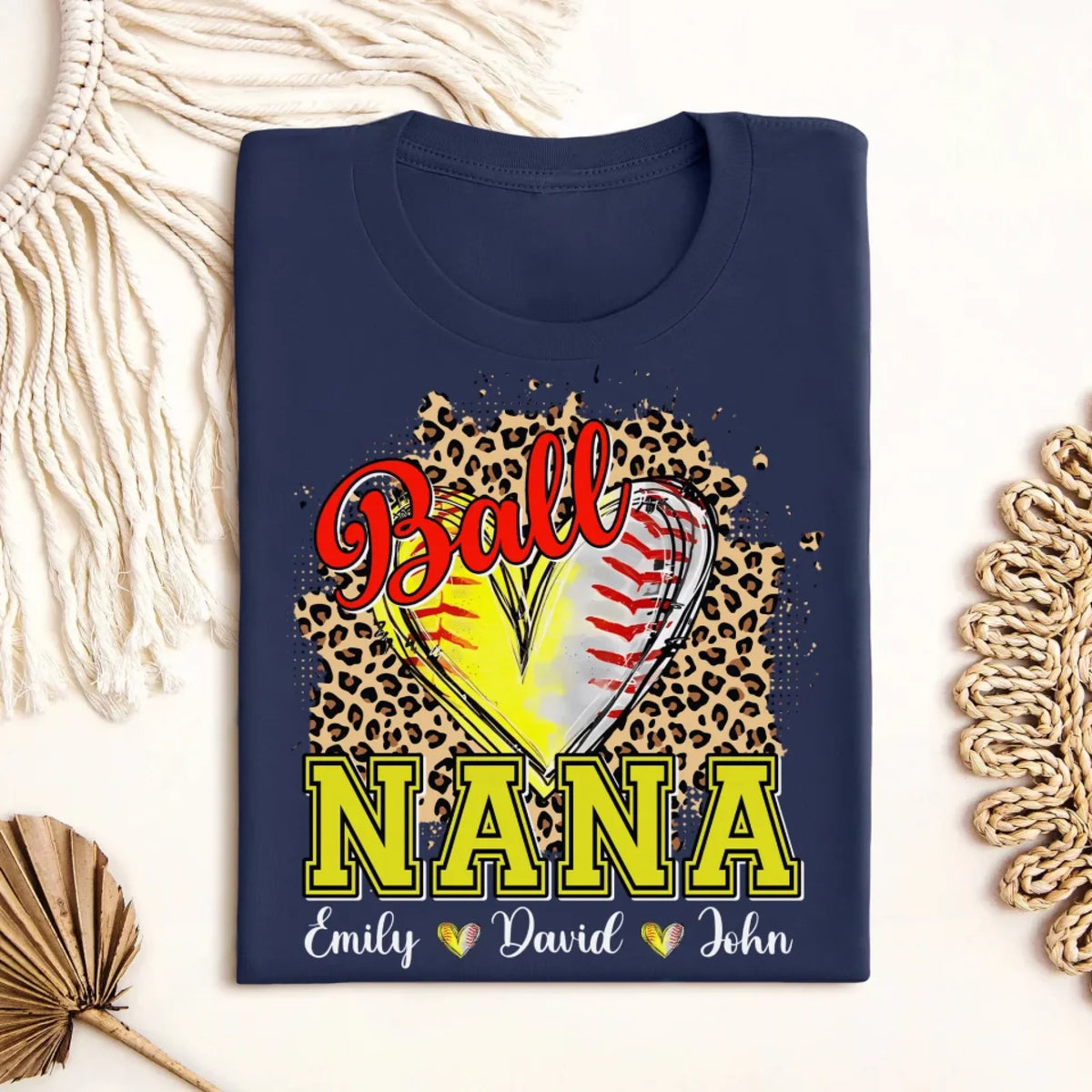 Baseball Softball Grandma Leopard Heart mk1