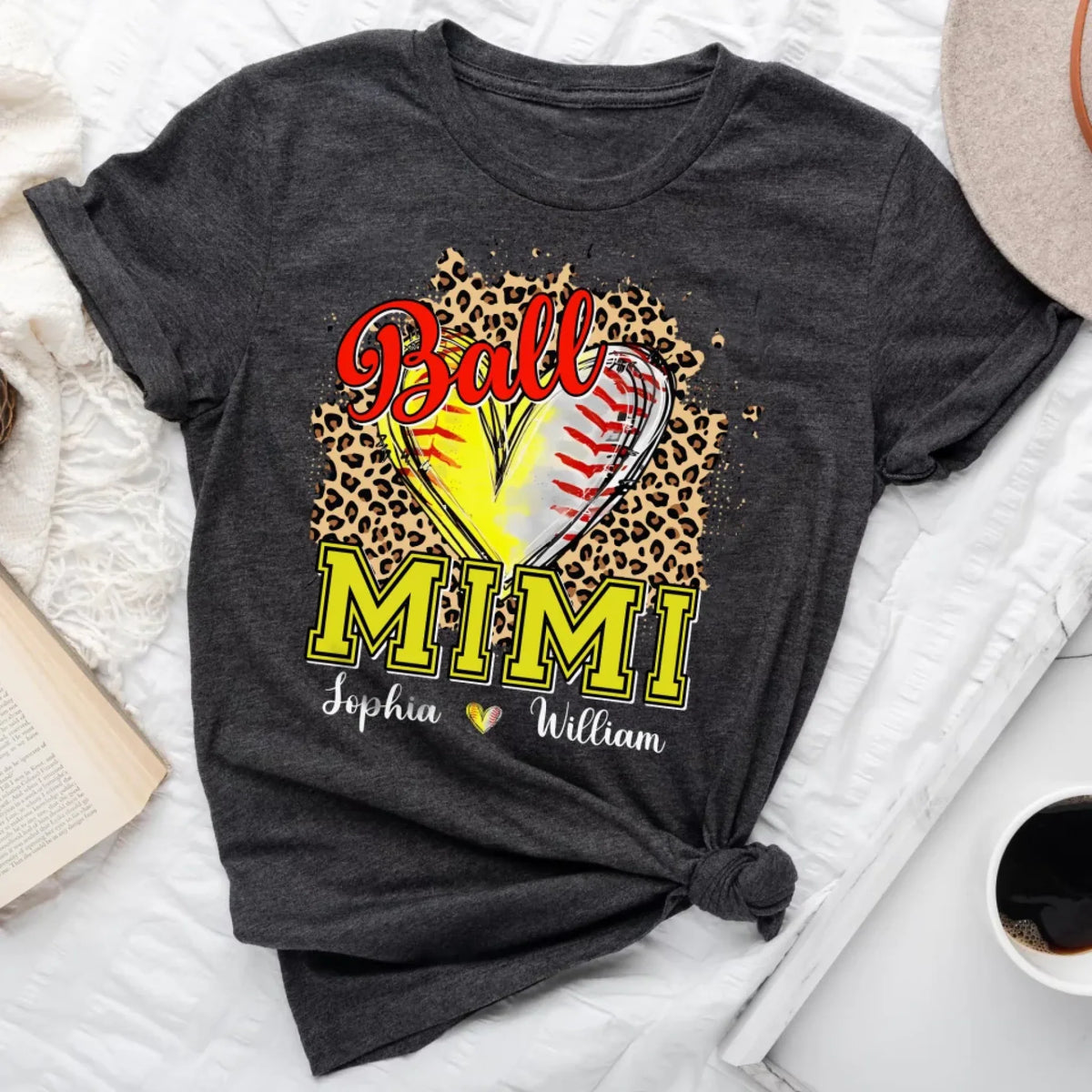 Baseball Softball Grandma Leopard Heart mk 2
