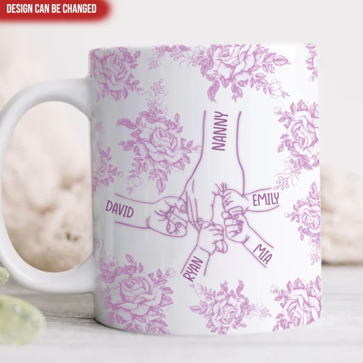 Mom Holding Hands with Kids - Personalized Mug, Mother's Day Gift For Mom