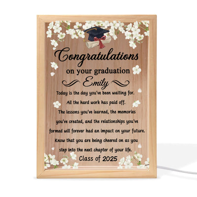 Step Into The Next Chapter Of Your Life - Personalized Frame Light Box, Graduation Gift
