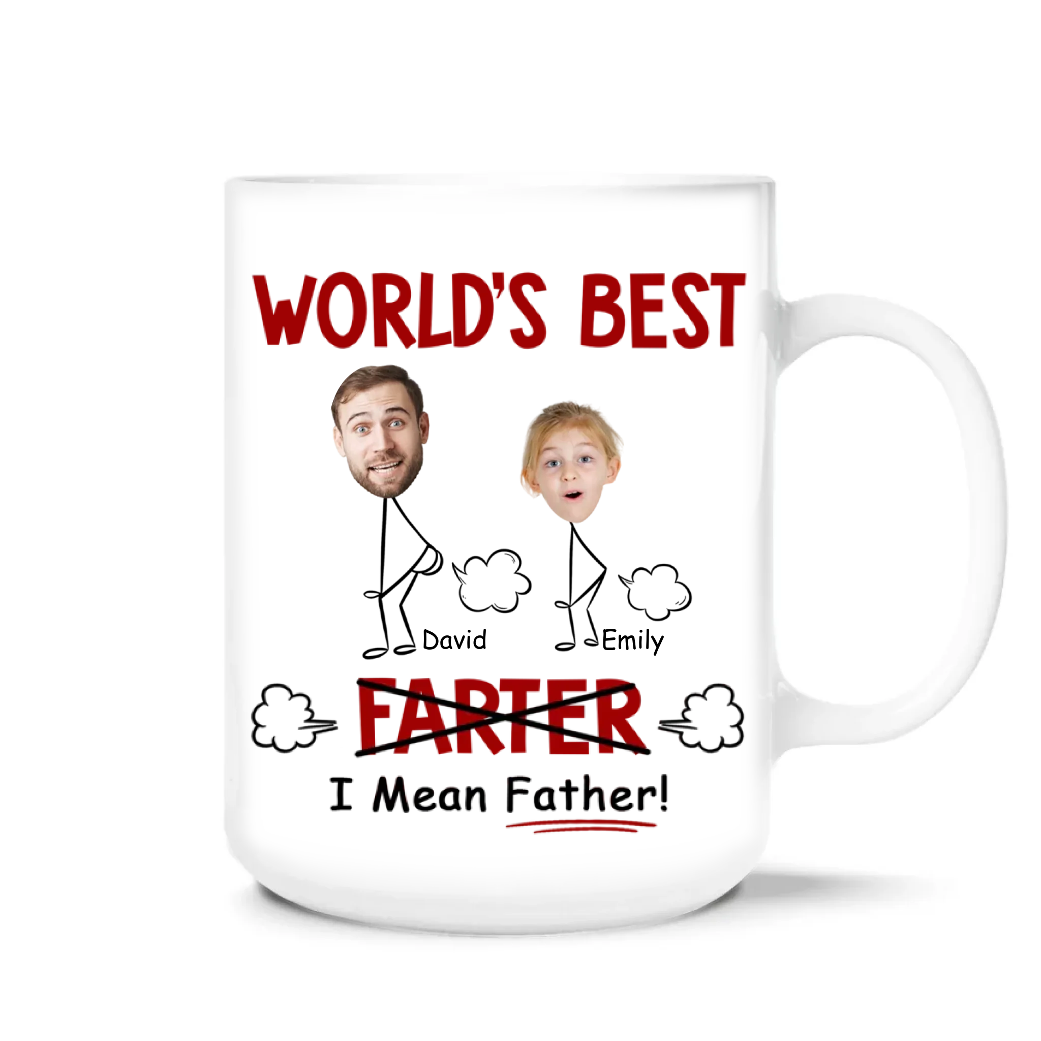 World's Best Farter - Personalized Mug, Funny Gift for Dad, Father's Day Gift