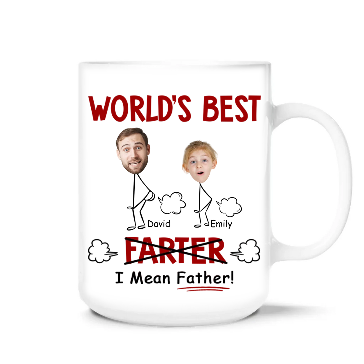 World's Best Farter - Personalized Mug, Funny Gift for Dad, Father's Day Gift