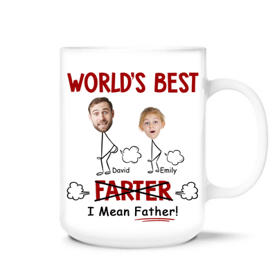 World's Best Farter - Personalized Mug, Funny Gift for Dad, Father's Day Gift
