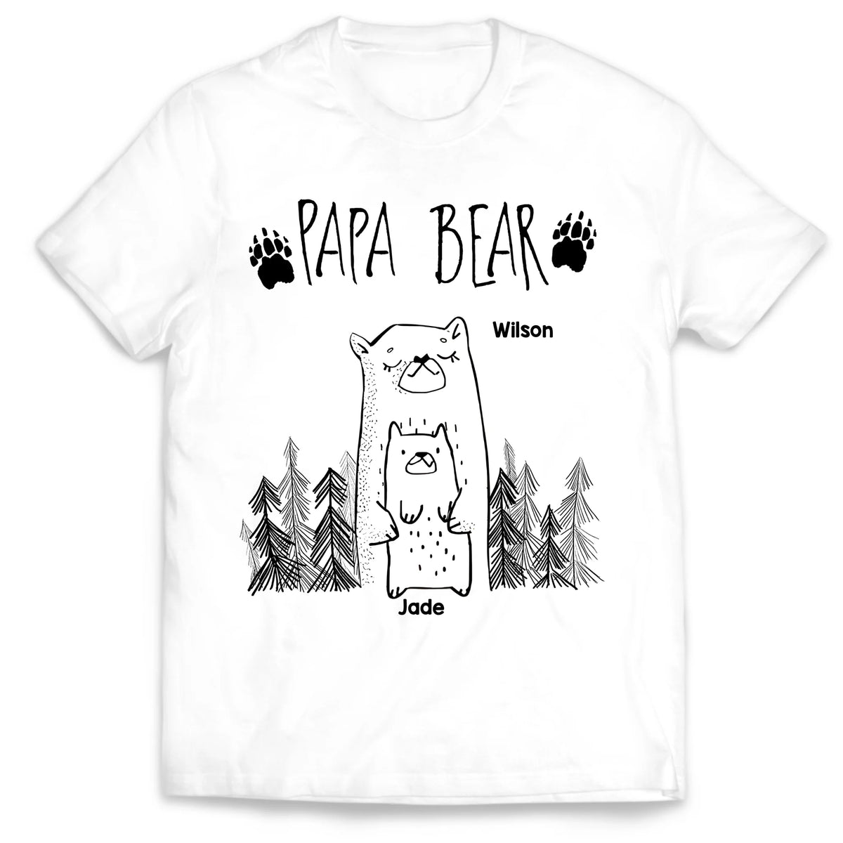 Papa Bear - Personalized T-Shirt, Gift for Dad/Grandpa, Father's Day Gift