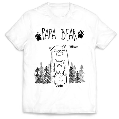Papa Bear - Personalized T-Shirt, Gift for Dad/Grandpa, Father's Day Gift
