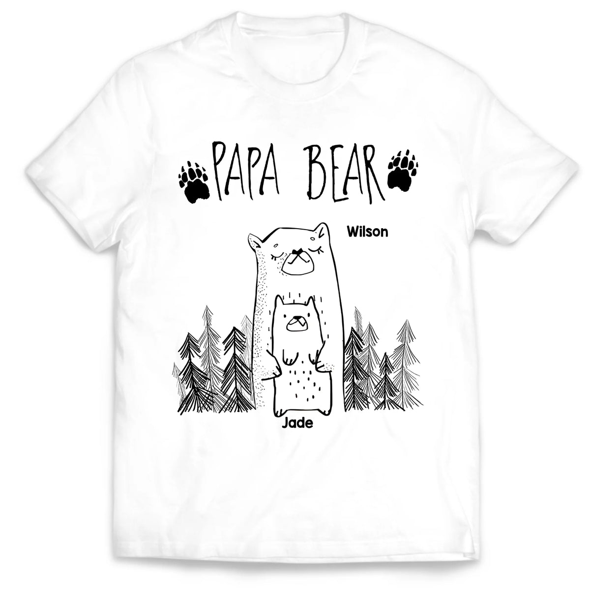 Papa Bear - Personalized T-Shirt, Gift for Dad/Grandpa, Father's Day Gift