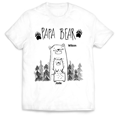 Papa Bear - Personalized T-Shirt, Gift for Dad/Grandpa, Father's Day Gift