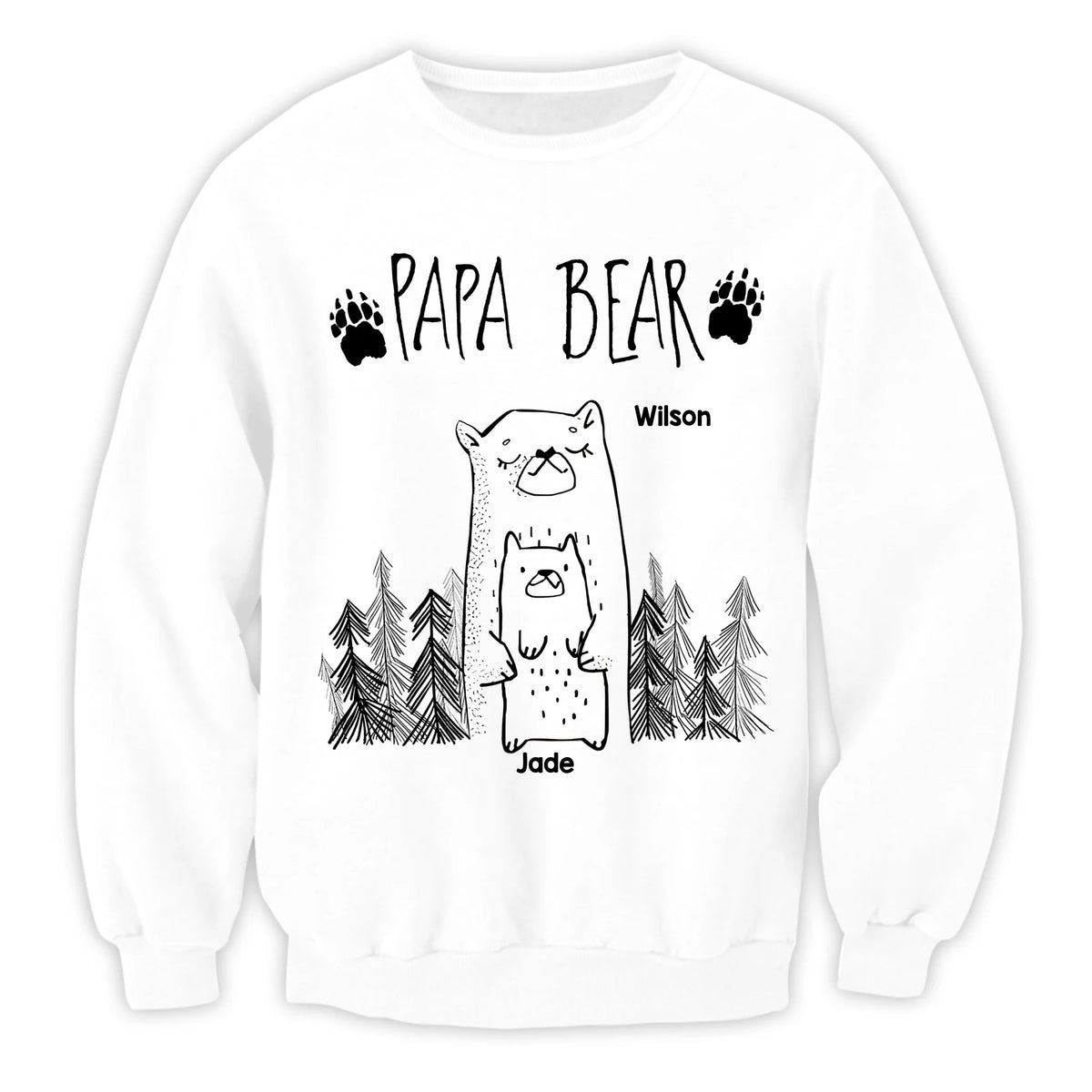 Papa Bear - Personalized T-Shirt, Gift for Dad/Grandpa, Father's Day Gift
