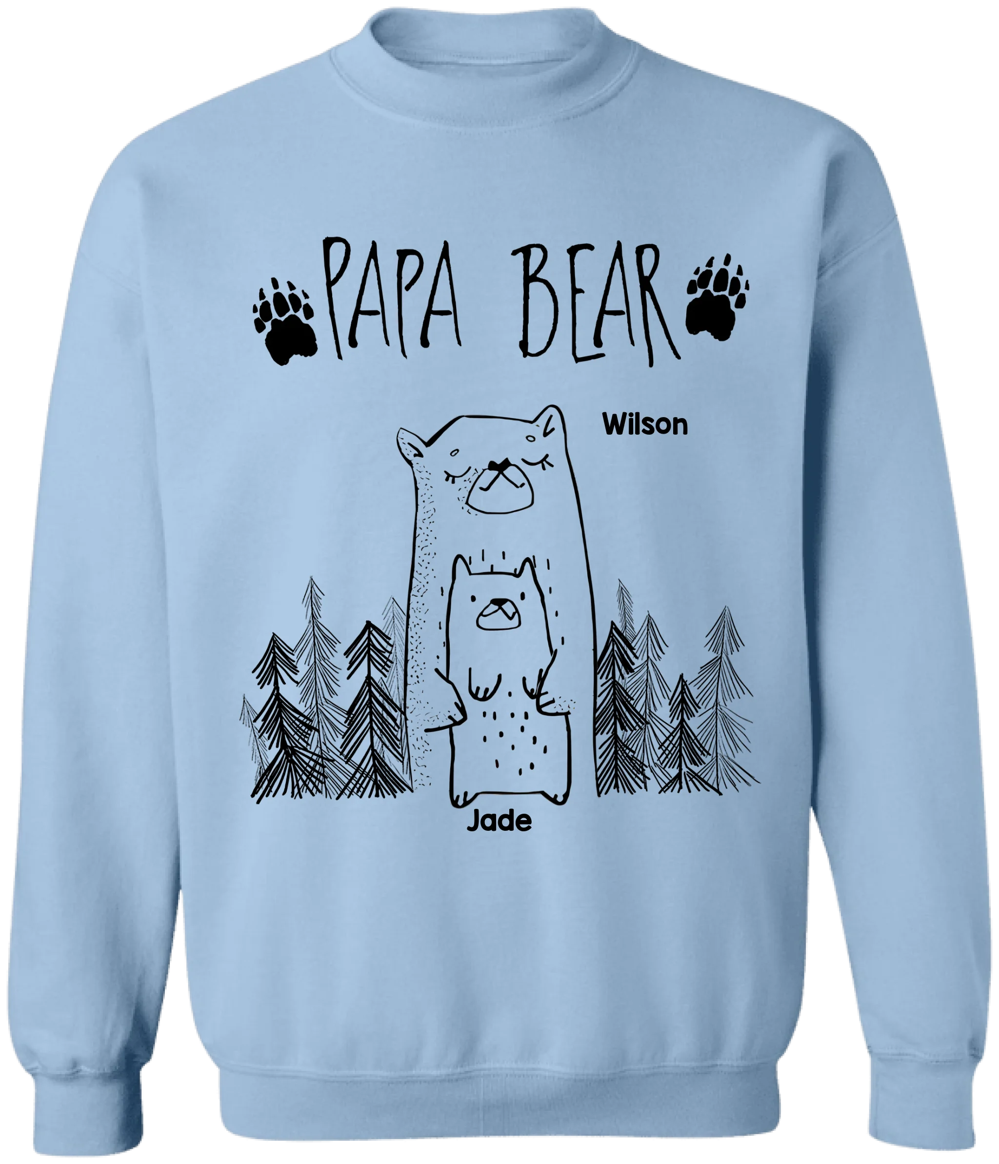 Papa Bear - Personalized T-Shirt, Gift for Dad/Grandpa, Father's Day Gift