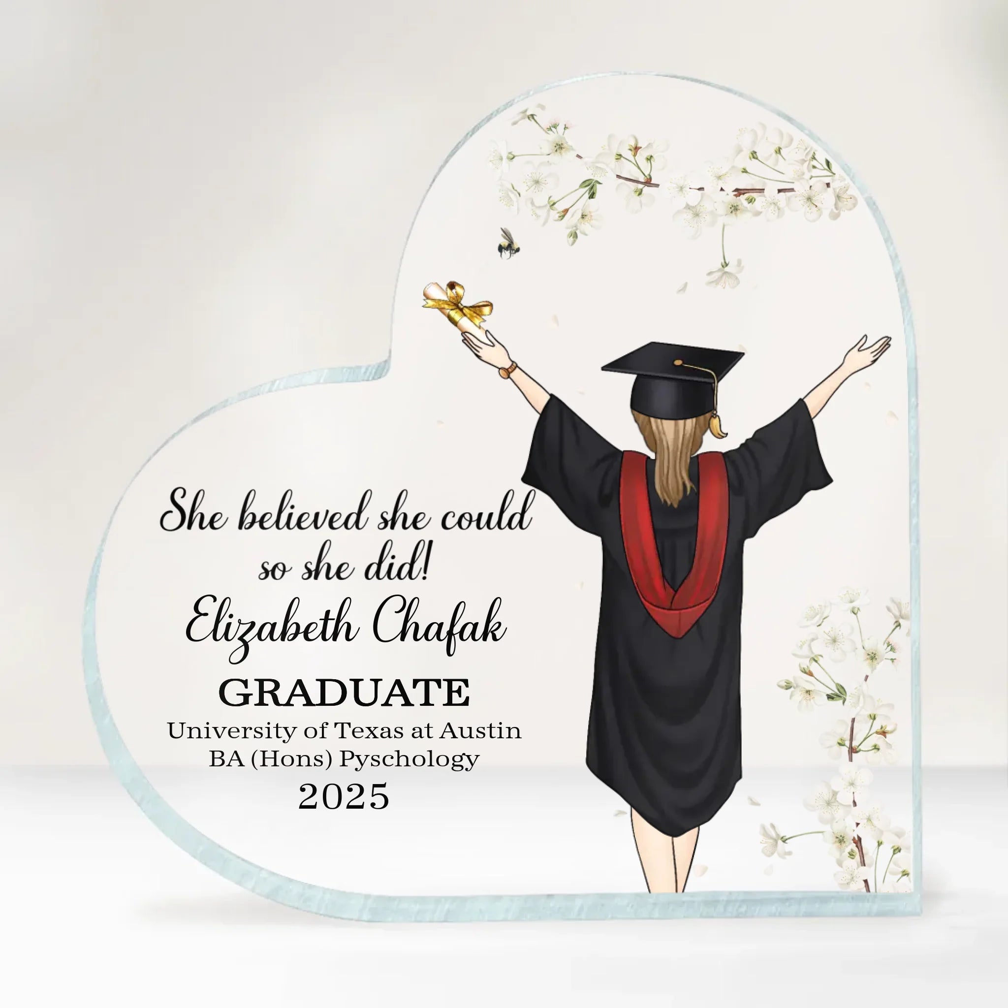 Graduation Gift, She Believed She Could So She Did - Personalized Acrylic Plaque