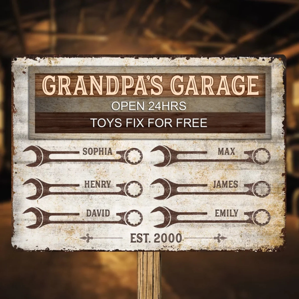 Grandpa's Garage - Personalized Metal Sign, Gift for Dad/Grandpa, Mechanic Dad Gift, father's  day metal sign, father's  day sign,metal sign , personalized metal sign,metal wall decor, personalized sign, custom metal sign, metal wall art, metal signs, custom sign, outdoor,fathers  day gift, fathers  day, mother day gift, happy fathers  day, fathers  day ideas, gift for fathers  day, father's  day