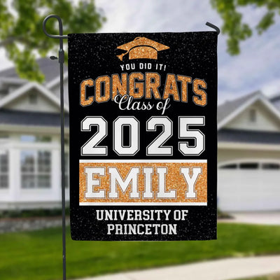You Did It Class Of 2025 Graduation - Personalized Graduation Garden Flag, Class Of 2025