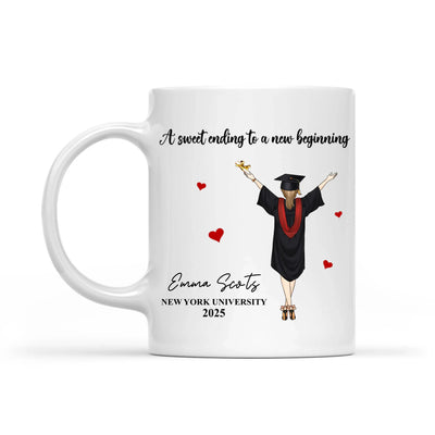 Sweet Ending To A New Beginning - Personalized Mug, Graduation Gift, Grad Mug, Class Of 2025