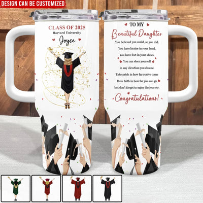 Graduation Congratulation Enjoy The Journey - Personalized Tumbler 40oz, Graduation Tumbler, Graduation Gift