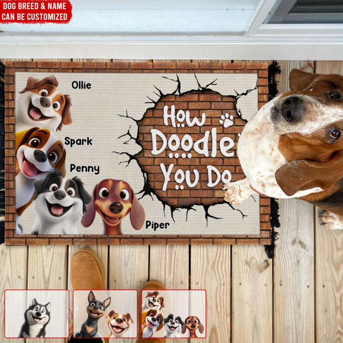 How Doodle You Do - Personalized Doormat, Gift For Dog Lovers, Dog Doormat