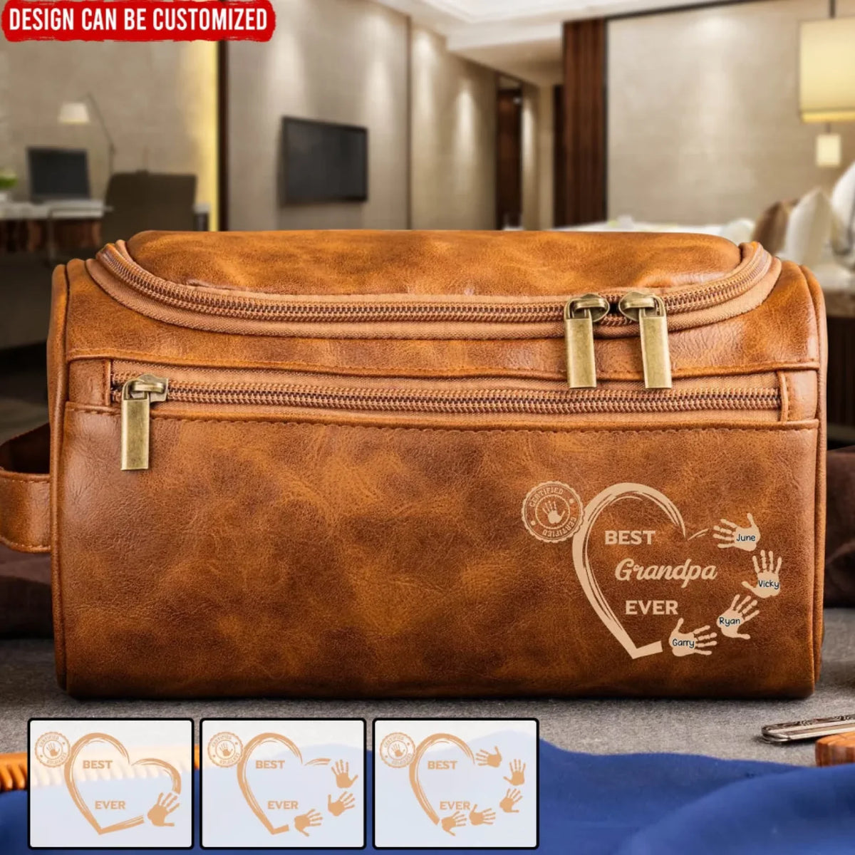 Best Grandpa Ever - Personalized Toiletry Bag, Gift For Dad, Best Grandpa Ever Toiletry Bag