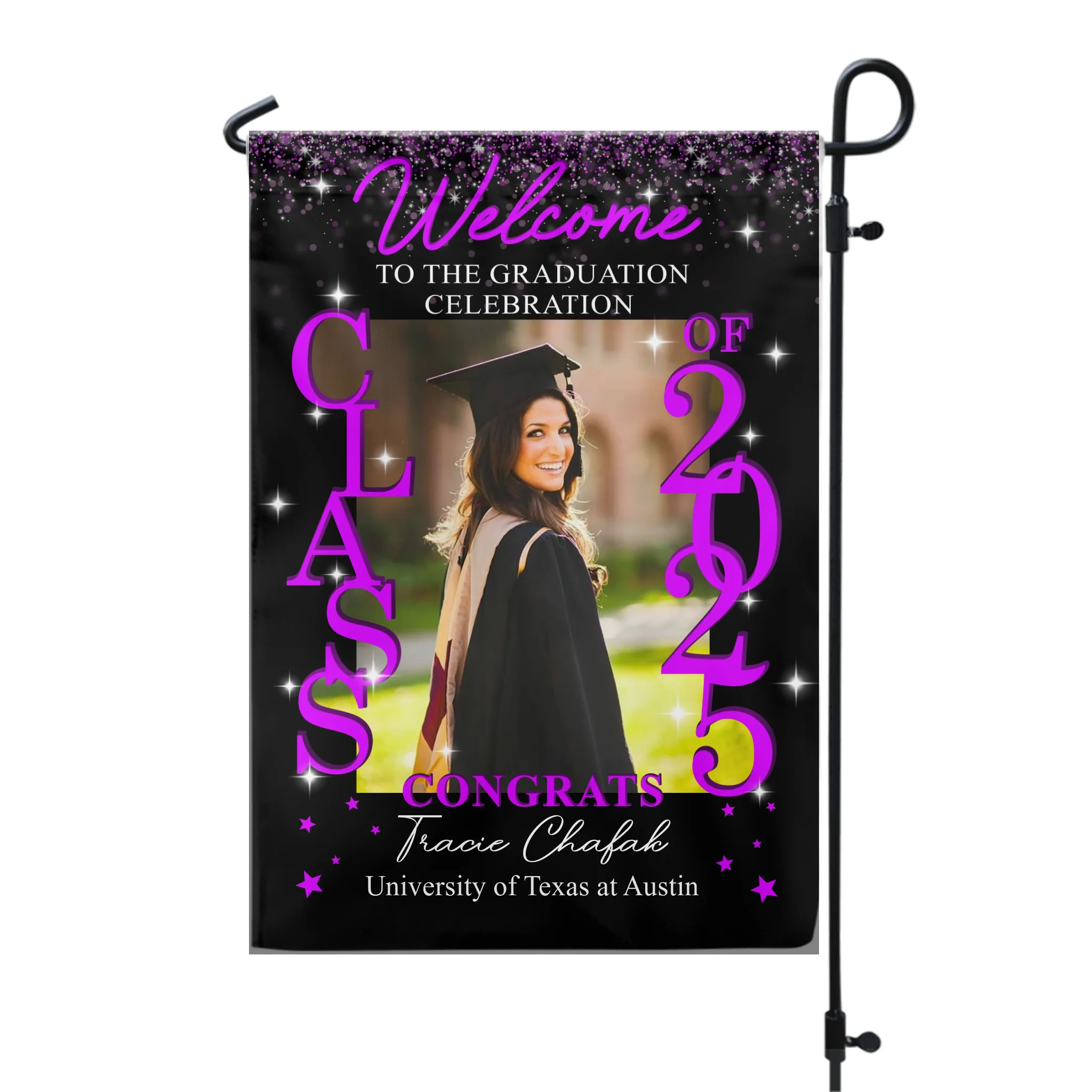 Welcome To The Graduation Celebration - Personalized Garden Flag, Custom Graduation Gift
