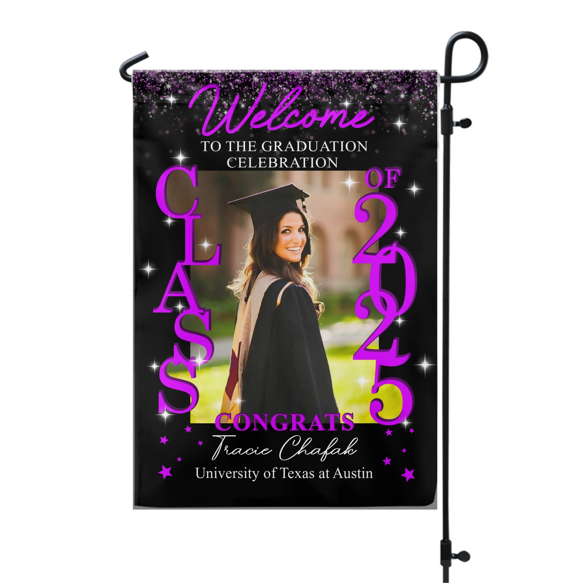 Welcome To The Graduation Celebration - Personalized Garden Flag, Custom Graduation Gift