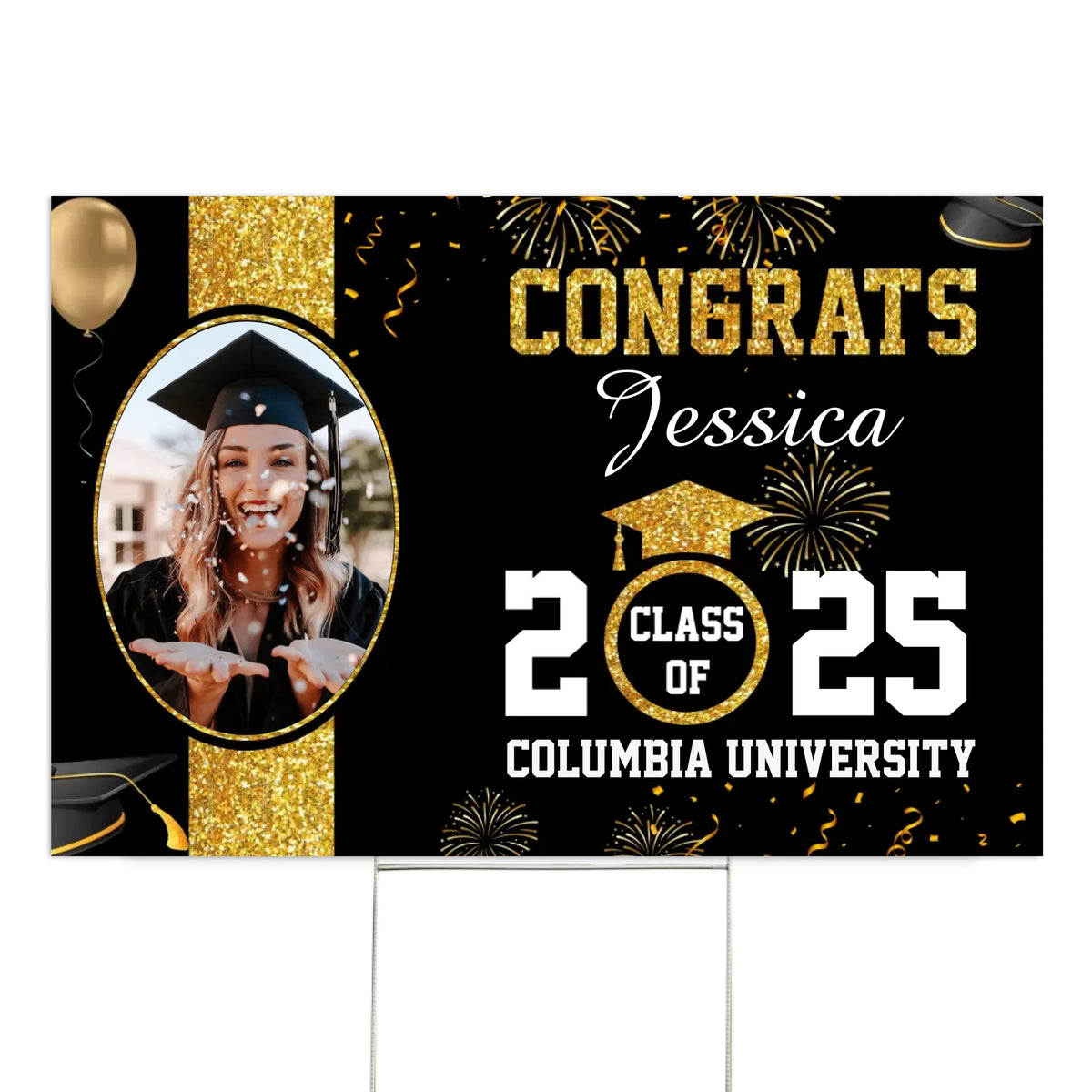 Graduation 2025 With Photo - Personalized Yard Sign, Class Of 2025, Graduation Yard Sign