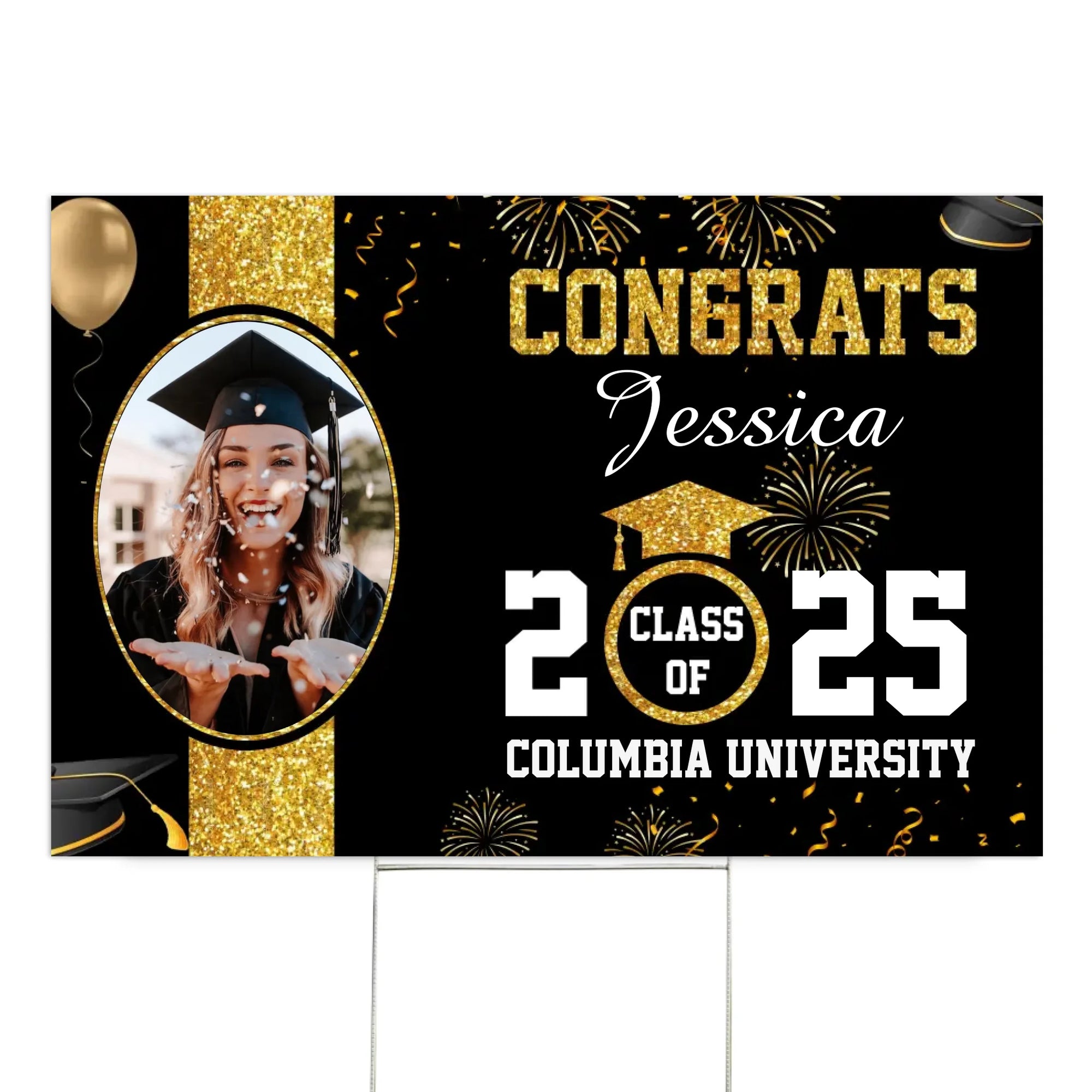Graduation 2025 With Photo - Personalized Yard Sign, Class Of 2025, Graduation Yard Sign